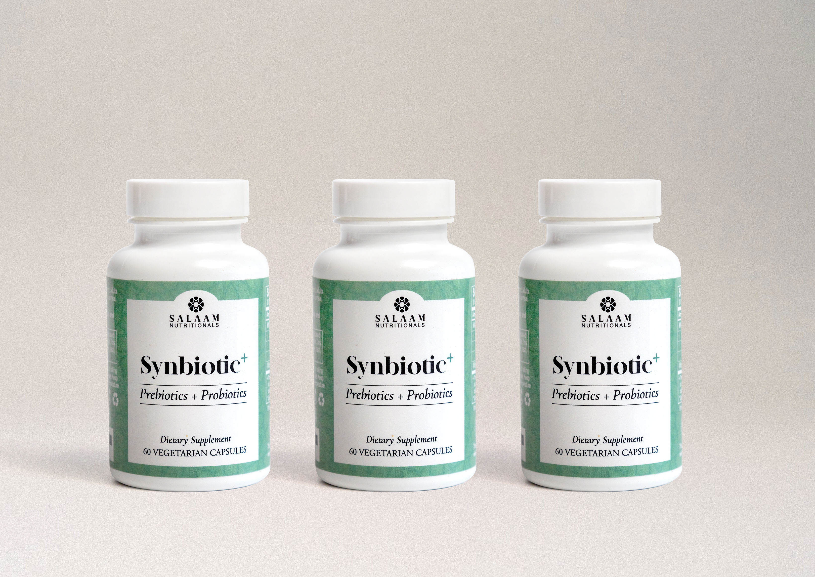 Synbiotic Plus - Halal Probiotics + Prebiotics 3.5 Billion CFU Veggie Capsules - 60 Count - Salaam Nutritionals