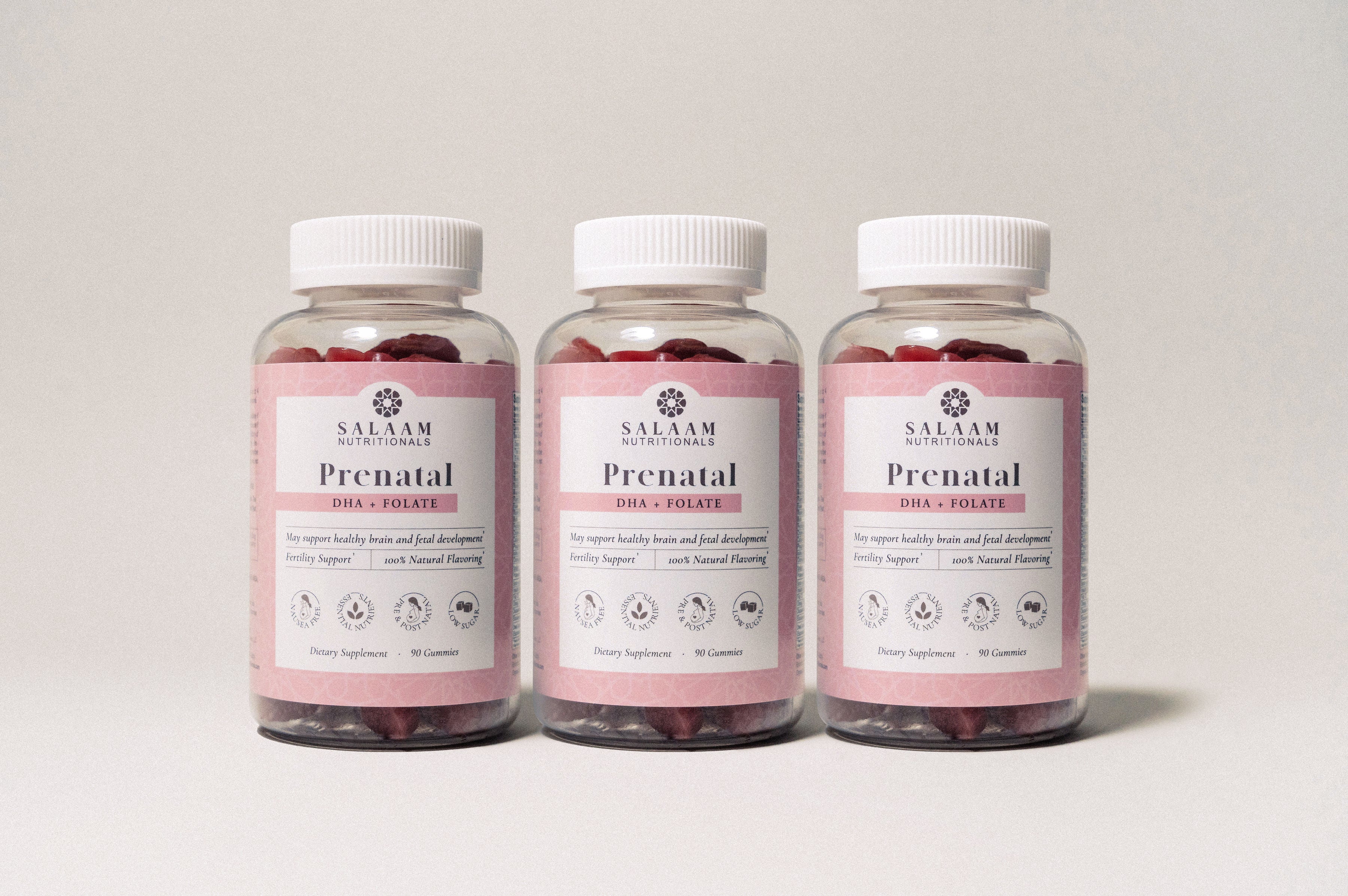 Halal Prenatal Vitamins - Gummy Multivitamins with Folate & DHA - 90 Count - Salaam Nutritionals