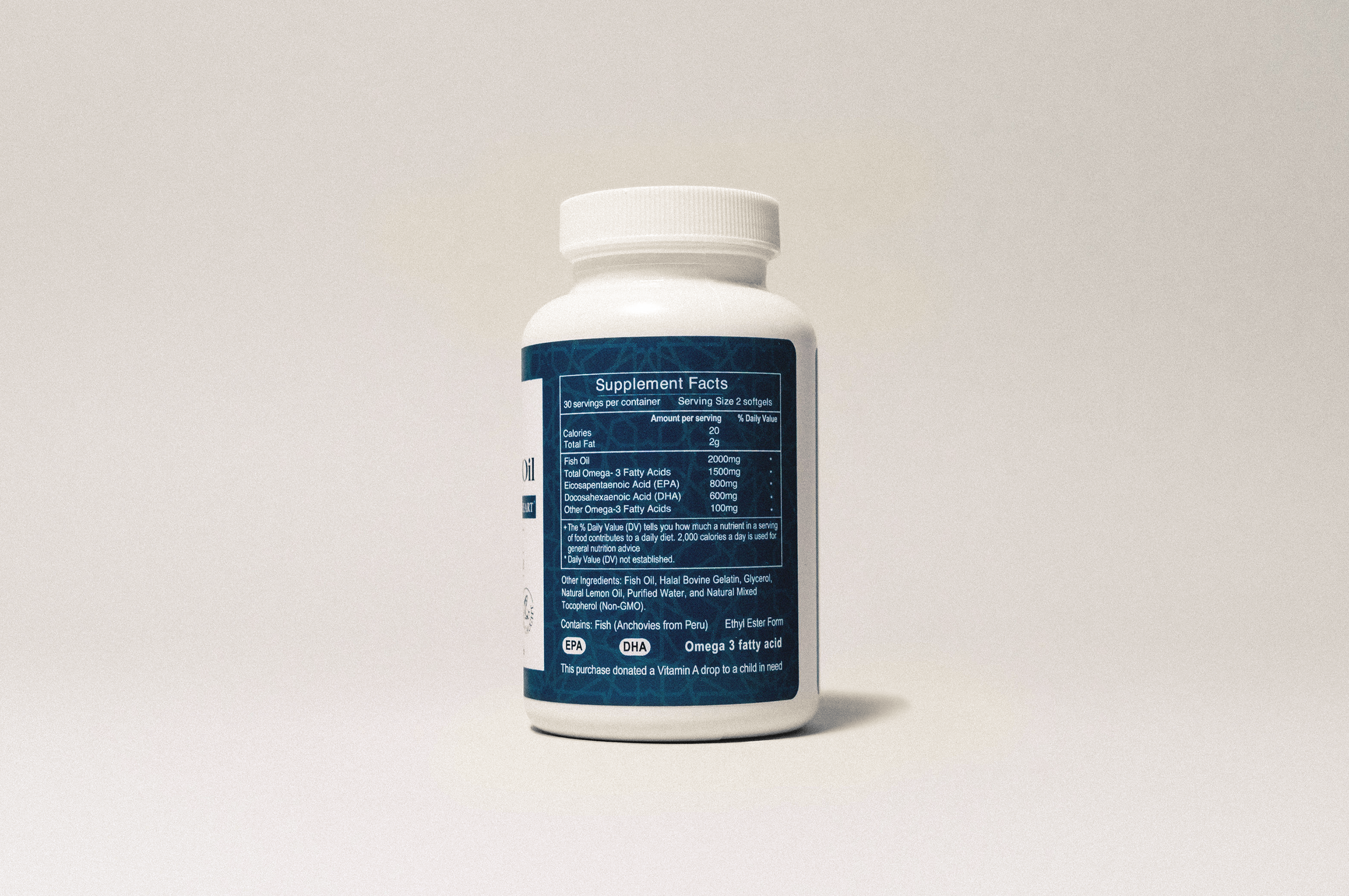 Halal Fish Oil 2000mg Omega-3 Soft Gels with EPA & DHA - 60 Count - Salaam Nutritionals