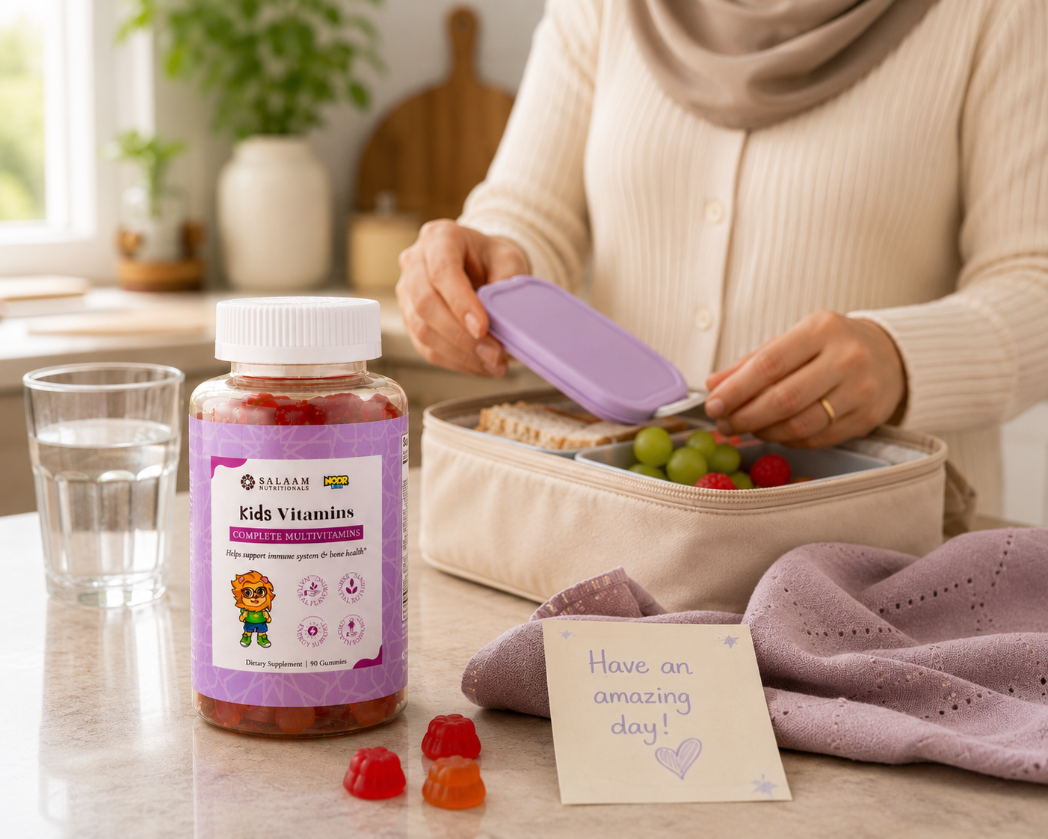 Noor Kids Halal Gummy Multivitamins with Vitamins A, C, E & Zinc - 90 Count | Salaam Nutritionals