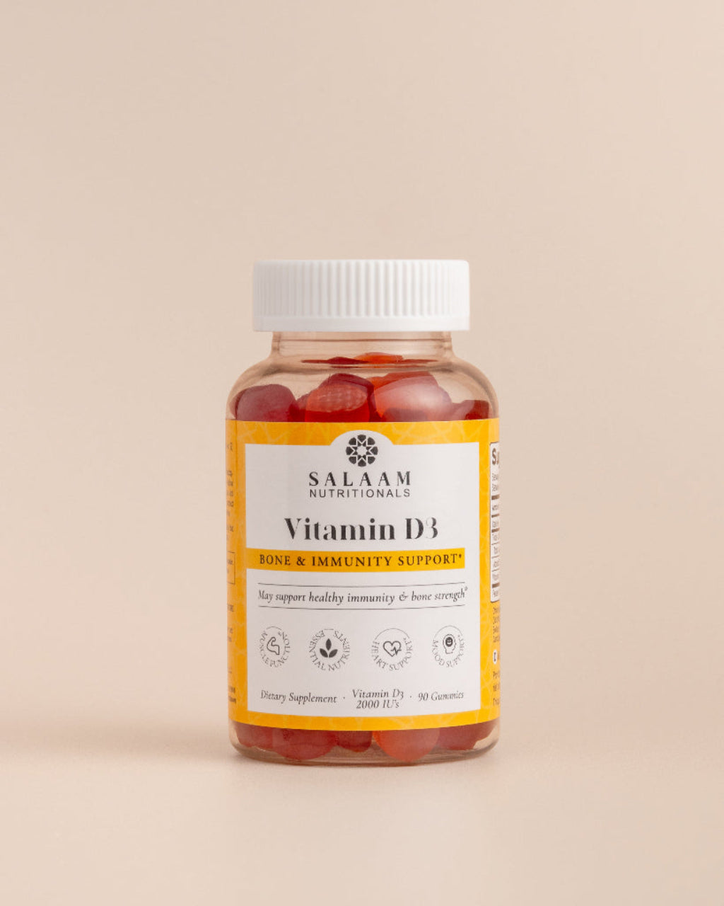 Halal Vitamin D3 2000 IU Gummies - 90 Count | Salaam Nutritionals