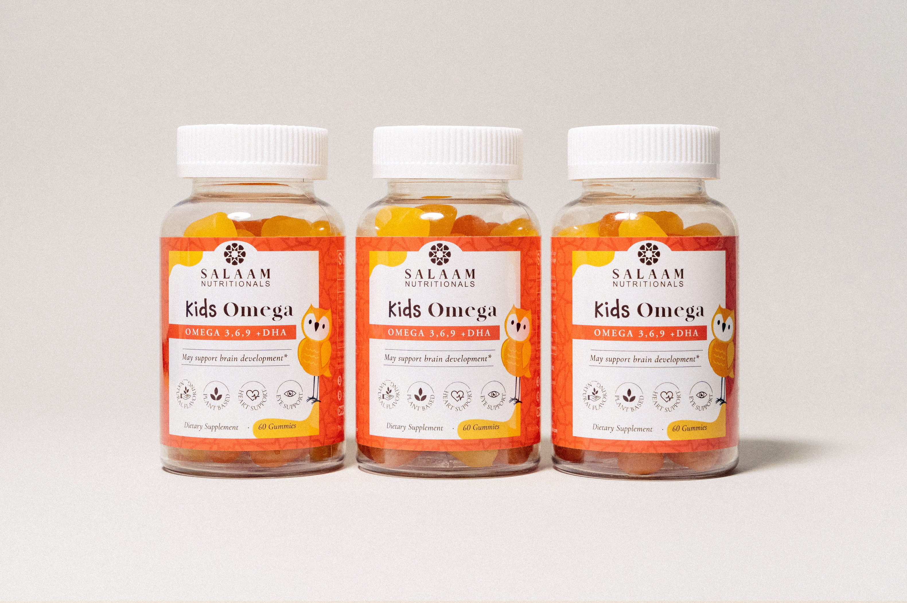 Halal Omega 3, 6 & 9 Gummies with DHA for Kids - 60 Count - Salaam Nutritionals