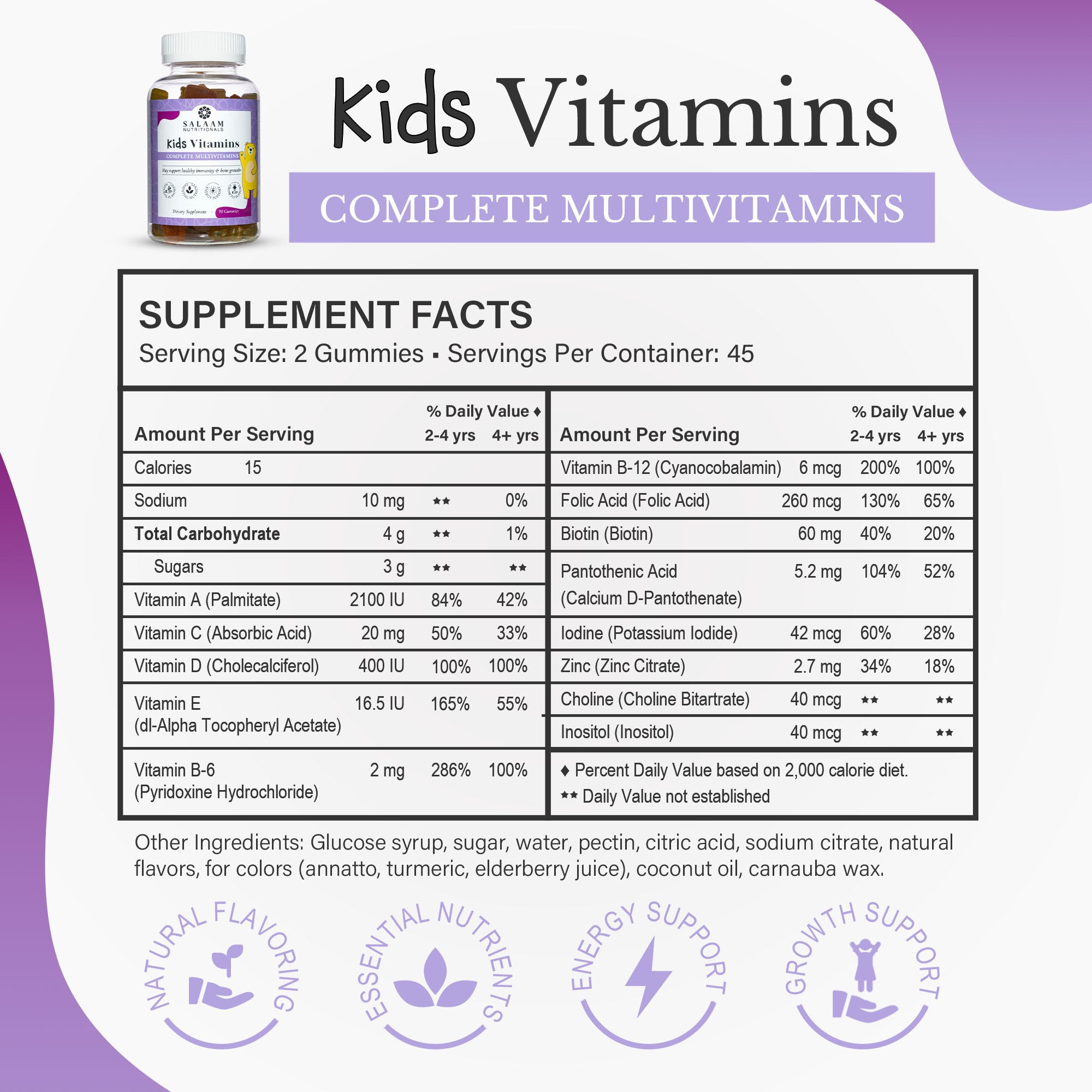 Kids Gummy Multivitamins (90 count) - Salaam Nutritionals