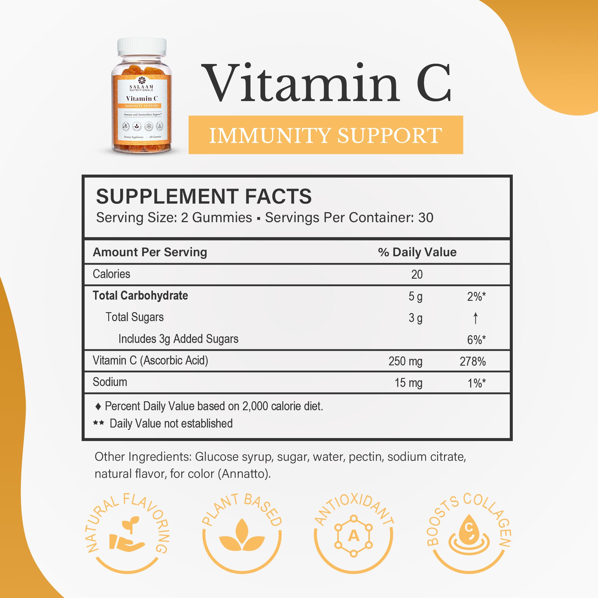 Vitamin C Gummy (60 count) (TEST) - Salaam Nutritionals